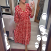 Dames bohemian maxi jurk met vloeiende lange mouwen - chic v-hals ontwerp voor tuinfeesten