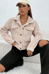 Dames bouclé jas van zachte textuur - beige winterlaag