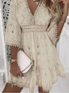 Dames casual jurken boho-chic zomerjurk - elegante geborduurde stijl voor daguitstapjes
