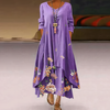 Dames bloemen maxi jurk met elegante borduursels - voor tuinfeesten en casual uitjes