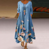 Dames bloemen maxi jurk met elegante borduursels - voor tuinfeesten en casual uitjes