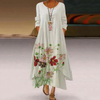 Dames bloemen maxi jurk met elegante borduursels - voor tuinfeesten en casual uitjes