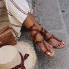 Dames leren gladiatorsandalen - elegante zomerschoenen voor casual uitjes