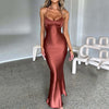 Elegante maxi jurk voor dames - spaghettibandjes, lichte stof, veelzijdig in stijl