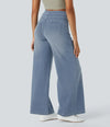 Dameswide-leg broeken - hoge taille denim voor casual uitjes