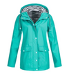 Dames winddichte regenjas - lichtgewicht gevoerde jacket met capuchon voor buiten