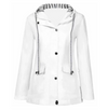 Dames winddichte regenjas - lichtgewicht gevoerde jacket met capuchon voor buiten