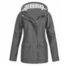 Dames winddichte regenjas - lichtgewicht gevoerde jacket met capuchon voor buiten