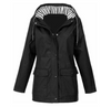 Dames winddichte regenjas - lichtgewicht gevoerde jacket met capuchon voor buiten