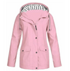 Dames winddichte regenjas - lichtgewicht gevoerde jacket met capuchon voor buiten