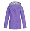 Dames winddichte regenjas - lichtgewicht gevoerde jacket met capuchon voor buiten
