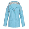Dames winddichte regenjas - lichtgewicht gevoerde jacket met capuchon voor buiten