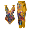 2-delig bloemen badpakken set - elegante stijl met bijpassende cover-up