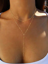 3-delige gelaagde y-halsketting - elegante gouden damesjuwelen