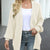 Dames gebreid vest met zakken - lange mouwen en casual los model - Bakkermode.nl