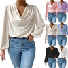 Dames blouse met cowl hals - elegante lange mouwen top