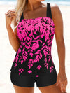 2-delige dames tankini set met bloemenprint - trendy strandmode voor de zomer