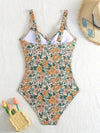 Bloemenpatroon badpak - stijlvolle beige dames badpak
