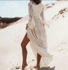Vrouwen maxi jurk met elegante kantdetails - vloeiende bohemian jurk voor dames