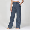Pantelon met hoge taille - dames broek met wijde pijpen en zakken - Bakkermode.nl