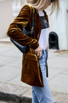 Fluwelen blazer - stijlvolle lange damesjas voor casual en elegante looks - Bakkermode.nl