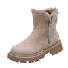 Warme dames enkellaarzen - winterlaarzen met pluche voering, ritssluiting en antislip zool - Bakkermode.nl