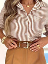 Dames gestreepte blouse - knoopsluiting met lange mouwen