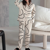 2-delige luxe pyjama set in wit voor dames - gezellige loungewear