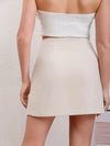 Asymmetrische wikkel mini rok - Bakkermode.nl