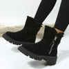 Warme dames enkellaarzen - winterlaarzen met pluche voering, ritssluiting en antislip zool - Bakkermode.nl