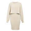 3-delige gebreide set - elegante gebreide mouwloze jurk met sweater voor herfst en winter - Bakkermode.nl