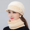 Dames winter muts en sjaal set - luxe accessoire van imitatiebont - Bakkermode.nl