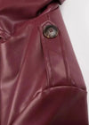 Lange leren trenchcoat - elegante rode damesjas - Bakkermode.nl