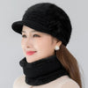 Dames winter muts en sjaal set - luxe accessoire van imitatiebont - Bakkermode.nl