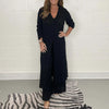 3-delige stijlvolle dames co-ord set - elegante lange tuniek en broek