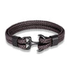 Ankerarmband - gevlochten leren damespolsaccessoire - Bakkermode.nl