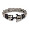 Ankerarmband - gevlochten leren damespolsaccessoire - Bakkermode.nl