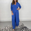 3-delige stijlvolle dames co-ord set - elegante lange tuniek en broek