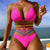Roze bikini met gekleurde koorden - Bakkermode.nl