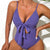 Rib badpak met strikdetail - Bakkermode.nl