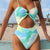 Tie-dye cut-out badpak met O-ring detail - Bakkermode.nl