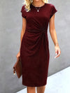 Midi jurk - chique twisted knoop damesjurk
