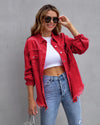 Oversized denim blouse - dames spijkerjack met gerafelde details en knoopsluiting - Bakkermode.nl