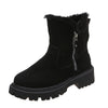 Warme dames enkellaarzen - winterlaarzen met pluche voering, ritssluiting en antislip zool - Bakkermode.nl