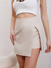 Asymmetrische wikkel mini rok - Bakkermode.nl