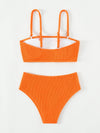 2-delig bikini set - levendig oranje-rood dames high-waisted zwemkleding