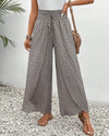 Dames wijde broek met elegant geometrisch patroon - casual broek voor dagelijks gebruik