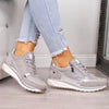 Dames sneakers - veelzijdige grijze veterschoenen met uitstekende steun