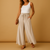 Dames wijde broek met hoge taille - chic casual kantoorstijl voor elke dag
