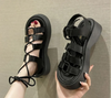 Leren gladiatorsandalen met veters
